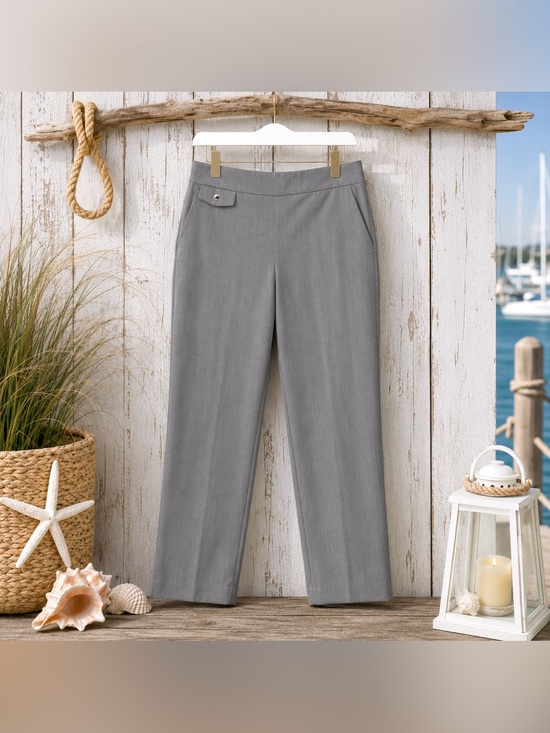 Rachel Zoe Pants - Rachel Zoe Gray Pull-On Stretch Ankle Pants NWT Plus Size 1X